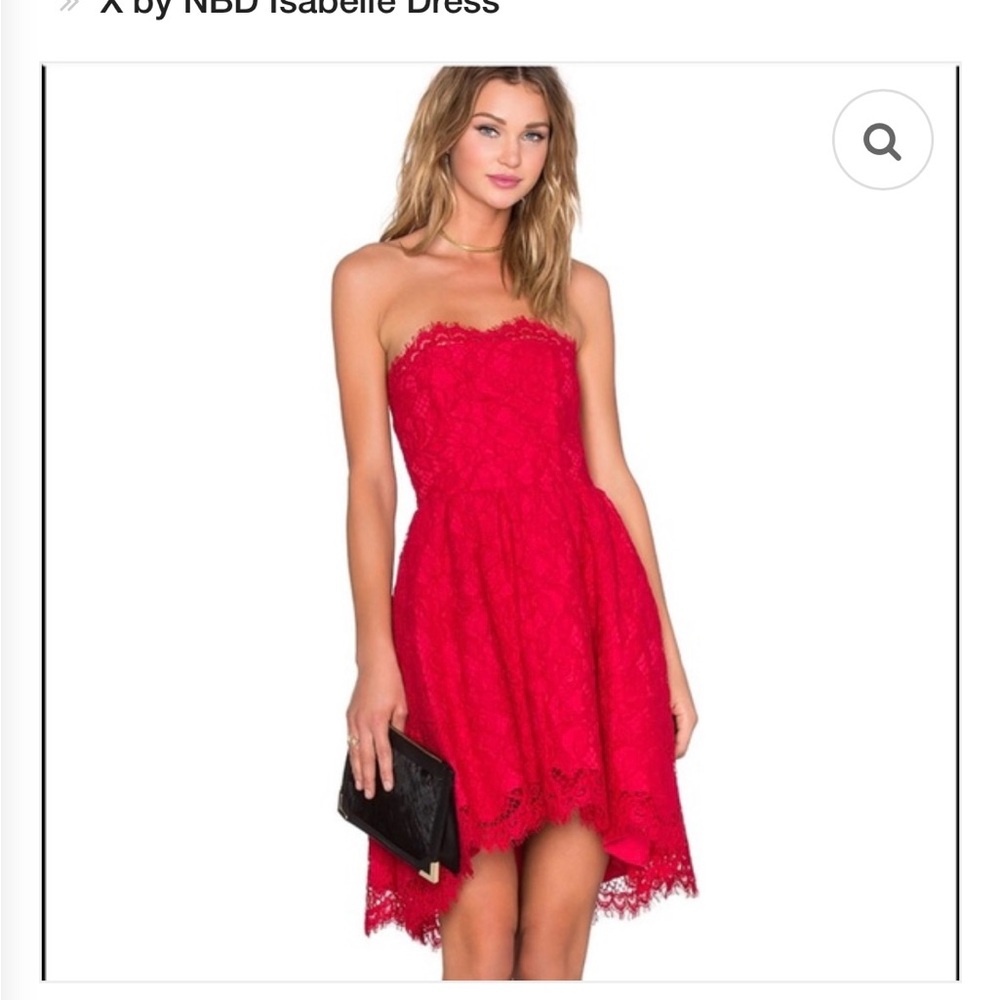 X by NBD Isabelle Dress in Red Lace